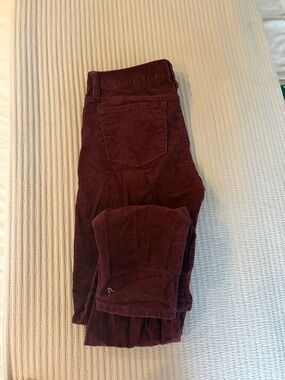 J. Crew Women's Ankle Corduroy Pants in Deep Burgundy
